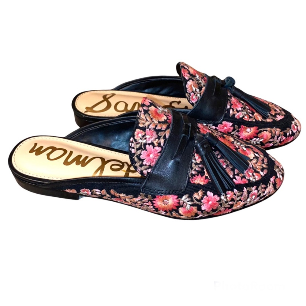 Sam Edelman Embroidered Paris Mules Size 7